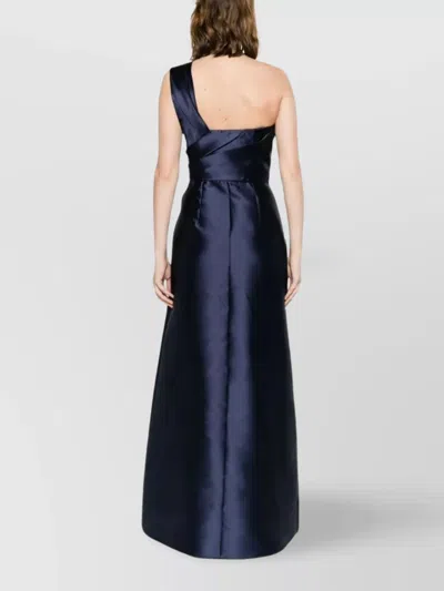 Alberta Ferretti Mikado Long Dress In Blue