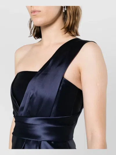 Alberta Ferretti Mikado Long Dress In Blue