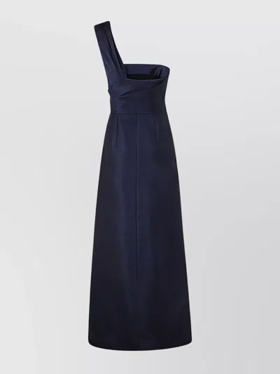 Alberta Ferretti Mikado Long Dress In Blue