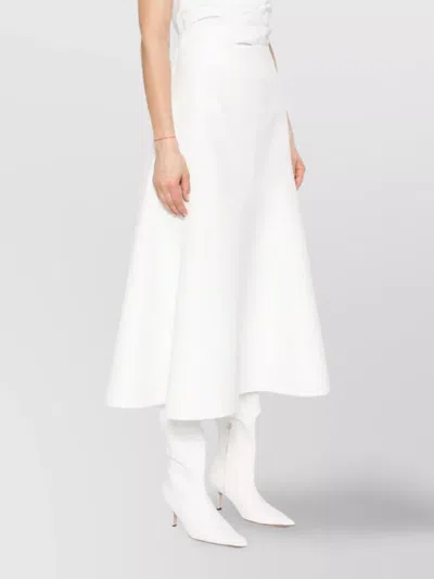 Jil Sander A-line High Waist Asymmetric Midi Skirt In White