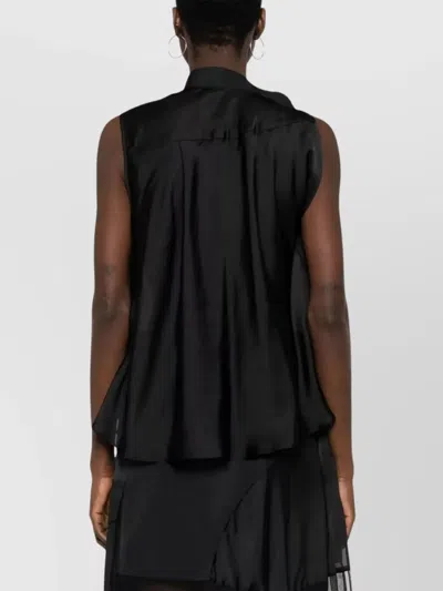 Sacai High Neck Sleeveless Top In Black