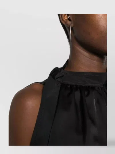 Sacai High Neck Sleeveless Top In Black