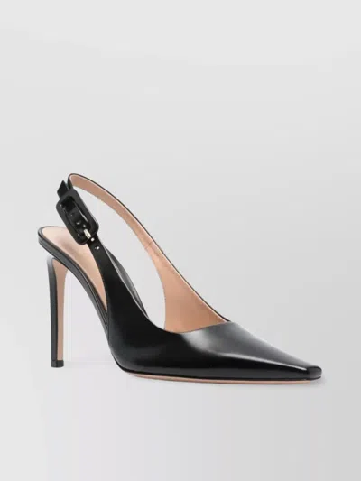 Gianvito Rossi Buckle Detail Pointed Toe Pump In Black
