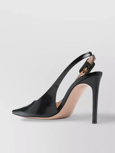 Gianvito Rossi Buckle Detail Pointed Toe Pump In Black