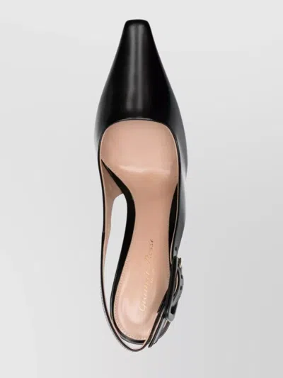 Gianvito Rossi Buckle Detail Pointed Toe Pump In Black