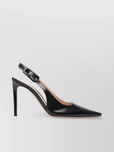 Gianvito Rossi Buckle Detail Pointed Toe Pump In Black