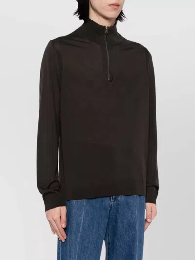 Paul Smith Men's Zip Neck Sweater In Black