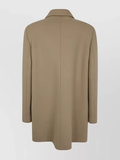 Jil Sander Short Double Breasted Tailor Made Crombie In Neutral