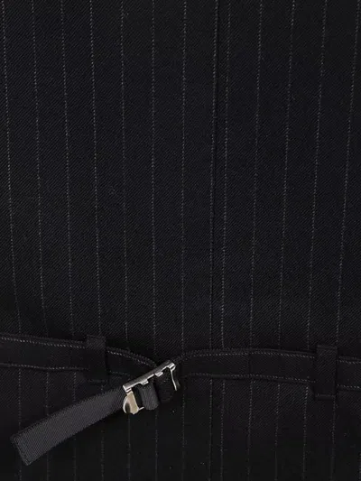 Sacai Pinstripe Trousers Featuring Cargo Pockets In Black