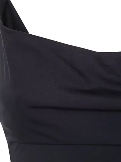 Magda Butrym Draped Lycra One Piece Swimsuit In Black