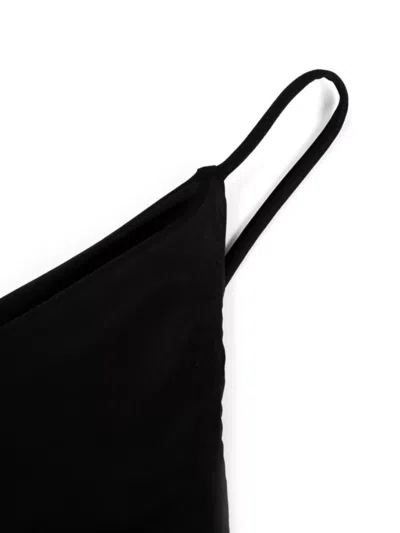 Magda Butrym Draped Lycra One Piece Swimsuit In Black