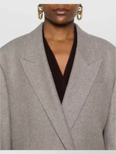 Filippa K Double Breasted Flannel Blazer Clothing In Gray