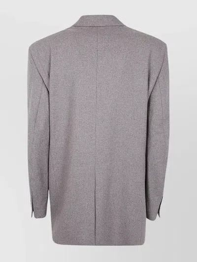 Filippa K Double Breasted Flannel Blazer Clothing In Gray