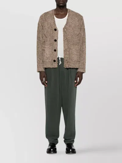 Magliano Pleated Elastic Waist Trousers With Back Pocket In Gray