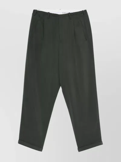 Magliano Pleated Elastic Waist Trousers With Back Pocket In Gray