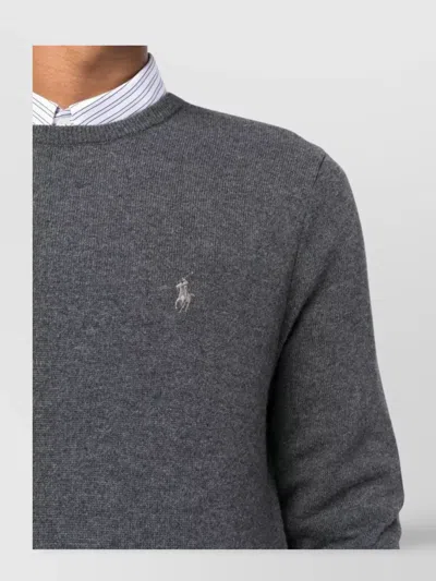 Polo Ralph Lauren Long Sleeve Crew Neck Pullover In Gray