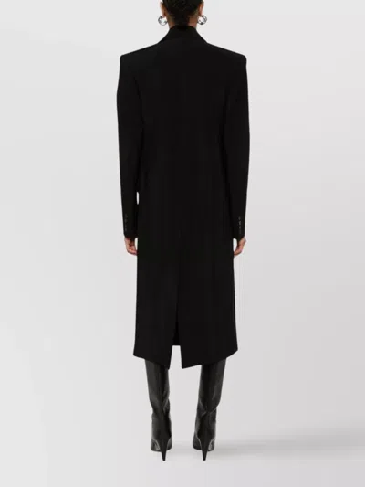 Mugler Long Length Single-breasted Coat In Black