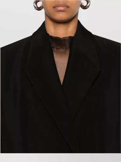 Mugler Long Length Single-breasted Coat In Black