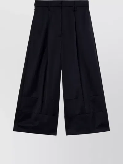 Simone Rocha Wide Leg Cropped Trousers In Blue