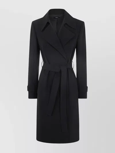 Theory Oaklane Tech Blend Belted Coat In Blue