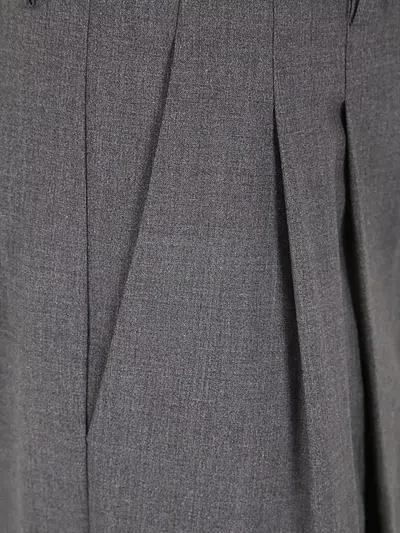 Theory Pleated Belt Loop Buttoned Back Trousers In Blue