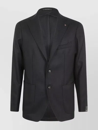 Tagliatore Tailored Jacket Notched Lapel In Black