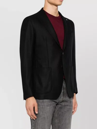 Tagliatore Tailored Jacket Notched Lapel In Black