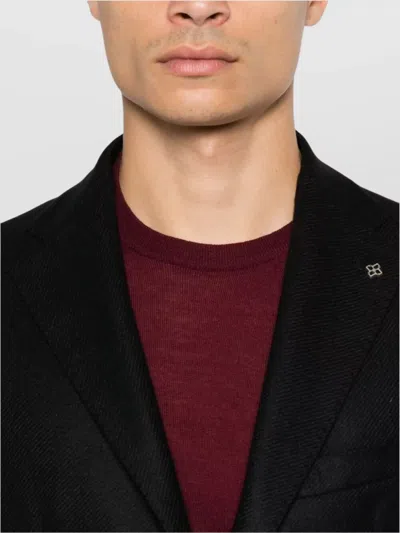 Tagliatore Tailored Jacket Notched Lapel In Black