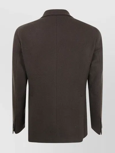 Tagliatore Tailored Jacket With Front Pockets In Brown