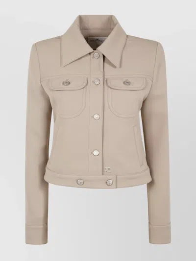 Courrèges Courreges Women Trucker Jacket Signature Twill In Multi