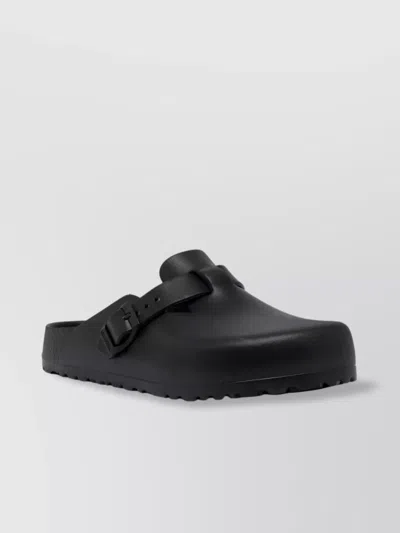 Birkenstock Sandals With Buckle Strap And Open Back In Black