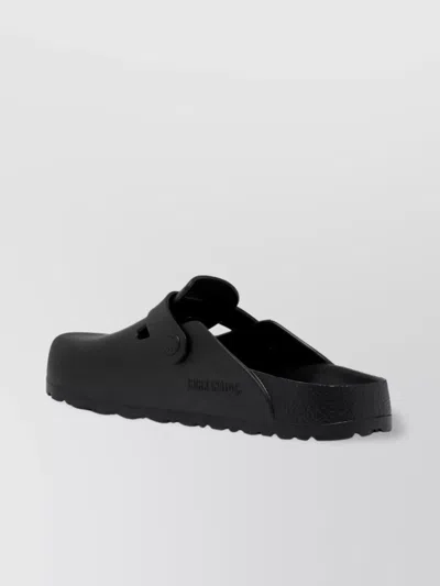 Birkenstock Sandals With Buckle Strap And Open Back In Black