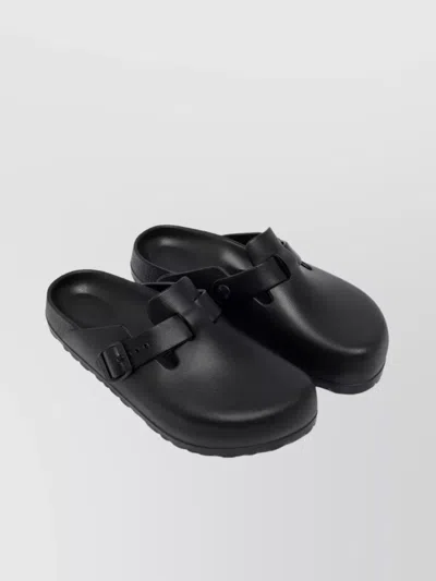 Birkenstock Sandals With Buckle Strap And Open Back In Black