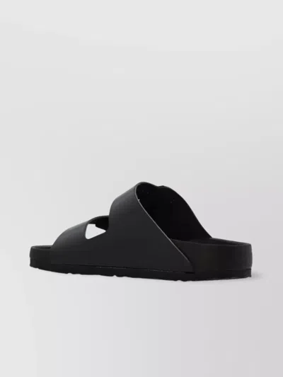 Birkenstock Arizona Big Buckle Slide In Shiny Leather In Black