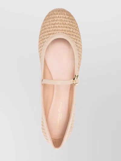 Gianvito Rossi Marbella+nappa Woven Round Toe Ballerina