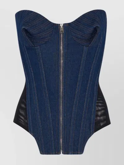 Jean Paul Gaultier Corpetto In Denim  Donna
