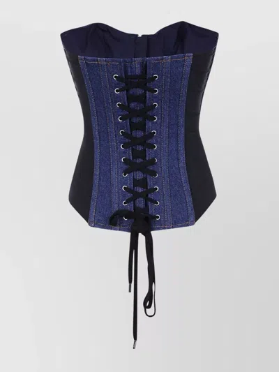 Jean Paul Gaultier Corpetto In Denim  Donna