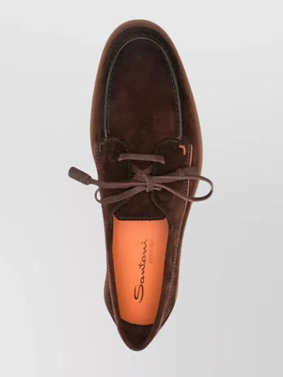 Santoni Detroit Suede Loafer Contrast Sole