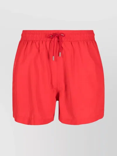 Paul Smith Men's Striped Swim Shorts With Functional Pockets In Red