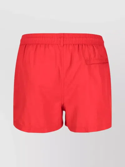 Paul Smith Men's Striped Swim Shorts With Functional Pockets In Red