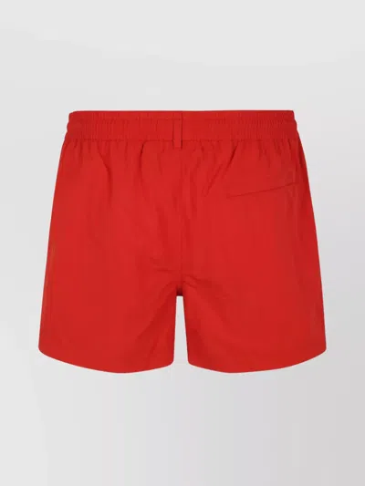 Paul Smith Men's Striped Swim Shorts With Functional Pockets In Red