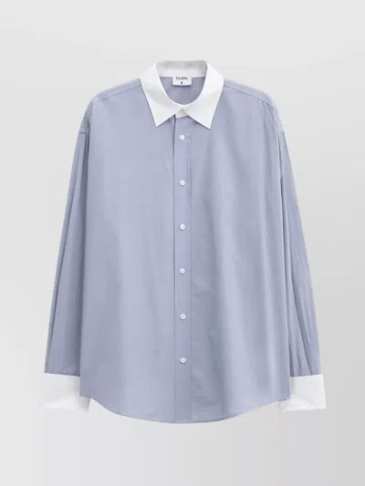 Filippa K Cotton Tuxedo Shirt In Blue