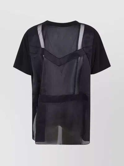 Sacai X Women's Nylon Twill X Cotton Jersey T-shirt In Blue