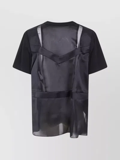 Sacai X Women's Nylon Twill X Cotton Jersey T-shirt In Blue