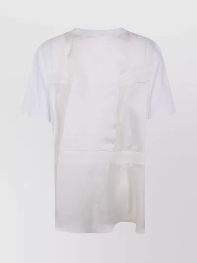 Sacai Twill Mix Cotton Jersey T-shirt With Nylon In White
