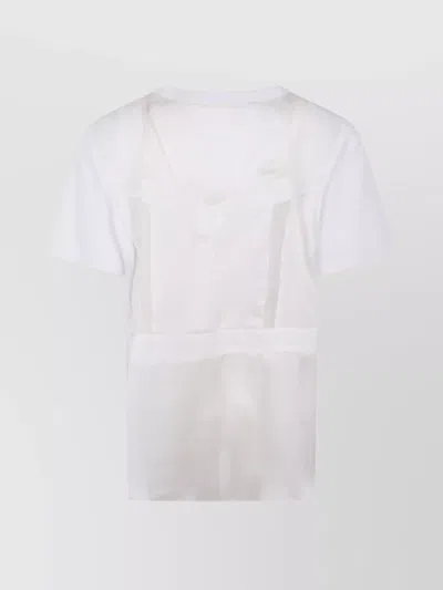 Sacai Twill Mix Cotton Jersey T-shirt With Nylon In White