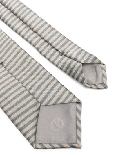 Giorgio Armani Striped Tie With Lightweight Soft Texture