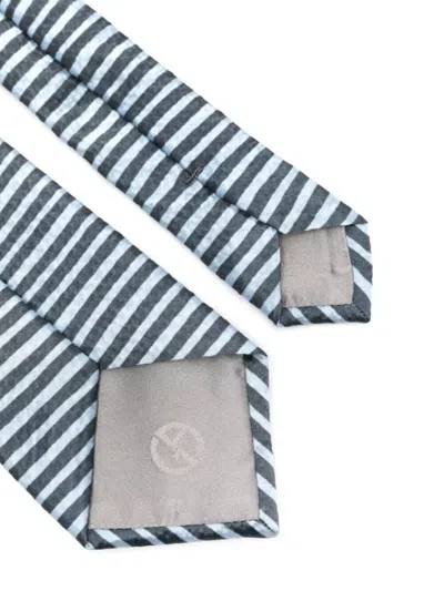 Giorgio Armani Striped Tie With Pointed Tip And Soft Texture