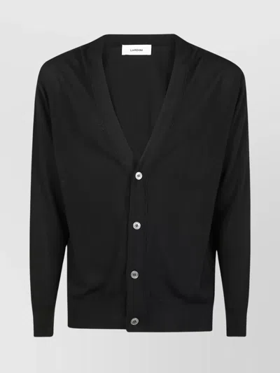 Lardini Button-front Wool Cardigan In Black