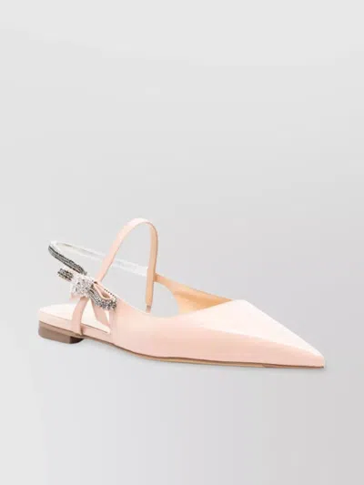 Mach&mach Crystal Cube Slingback Flats 10mm In Nude